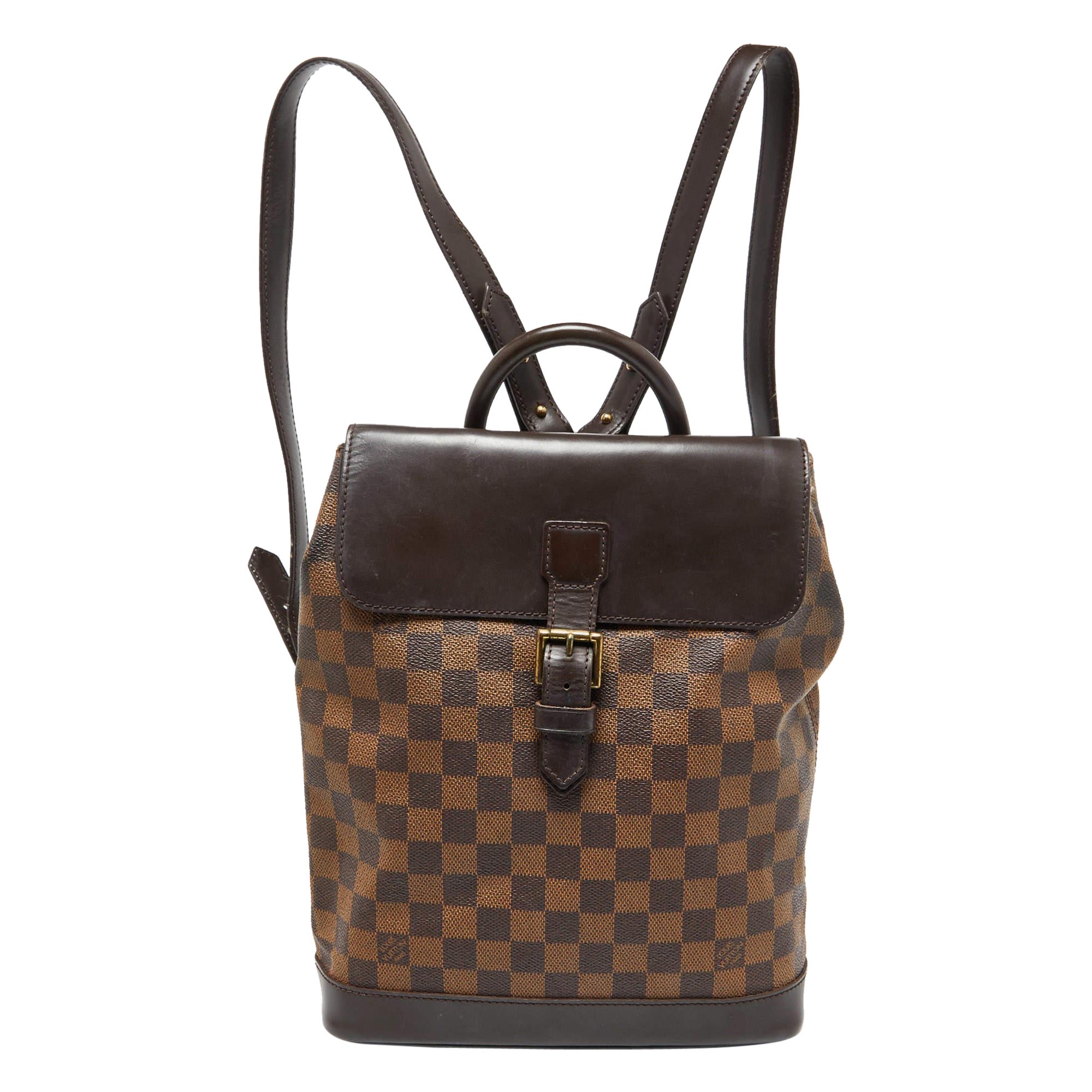 Louis Vuitton Damier Ebene Canvas Soho Backpack For Sale