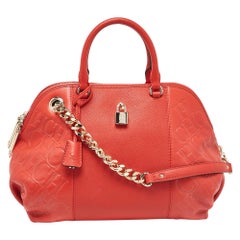 CH Carolina Herrera: borsa in pelle Monogram Dahlia Rossa