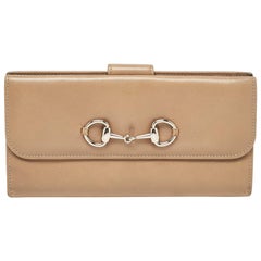 Gucci Brown Leather Horsebit Continental Wallet