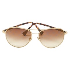 Louis Vuitton Gold/Brown Gradient Z0164U Conspiration Pilote Aviator Sunglasses
