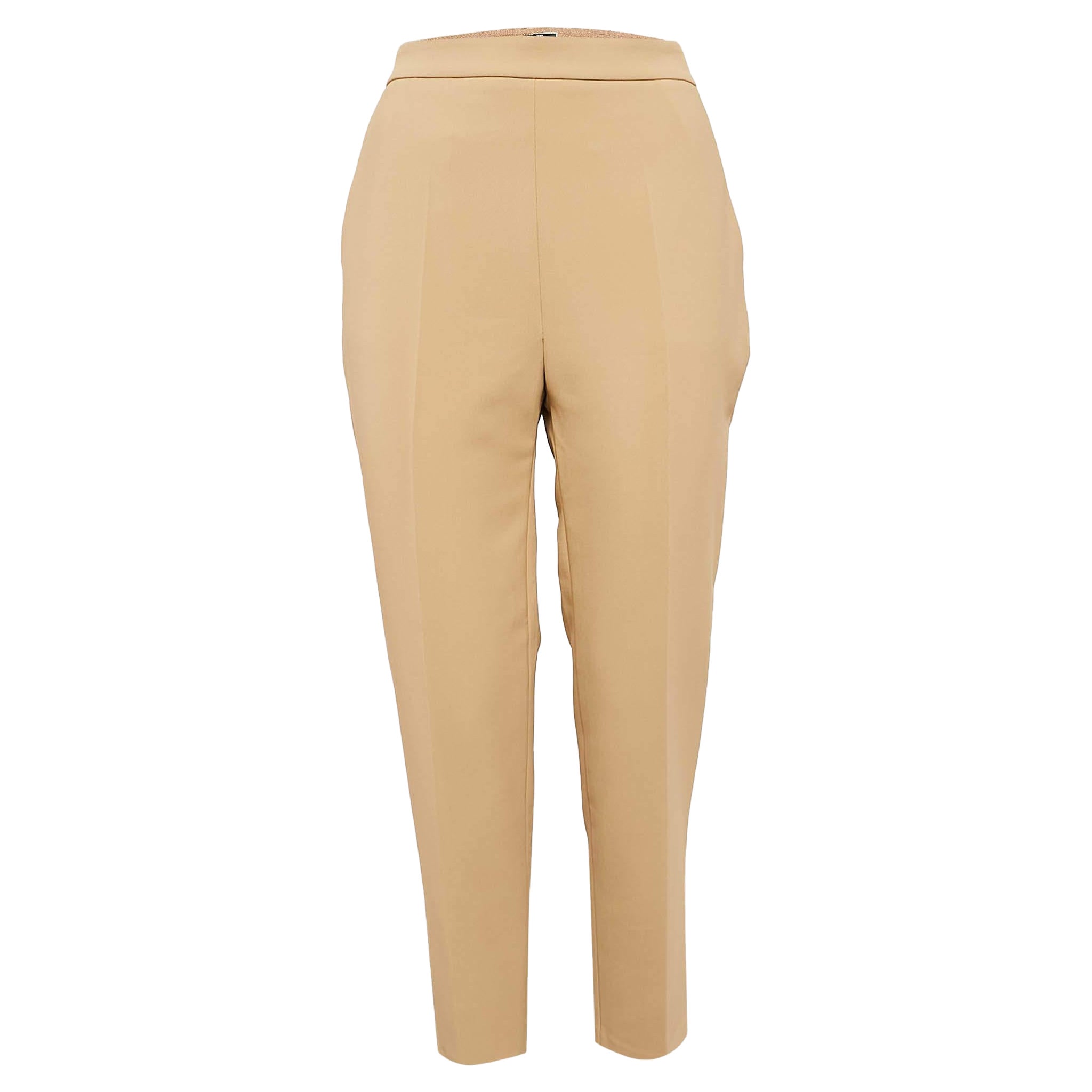 Elisabetta Franchi Brown Crepe Hose mit Knopfleiste M