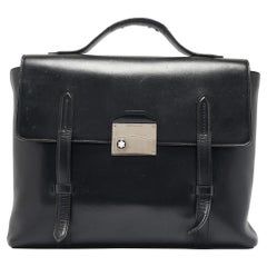 Montblanc Black Leather Meisterstück Neo Briefcase Bag