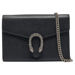 Gucci Black Leather Leather Dionysus Wallet On Chain