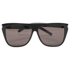 Saint Laurent Schwarz SL1 SLIM 001 Wayfarer-Sonnenbrille in Schwarz