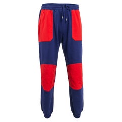 Gucci X The North Face Pantaloni da bagno in cotone e nylon colorblock blu M.