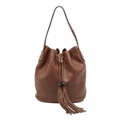Gucci Dark Brown Leather Lady Tassel Hobo