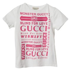Gucci Kids White Logo Print Cotton T-Shirt 5 Yrs