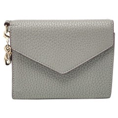 Dior Grey Leather Diorissimo Envelope Compact Wallet