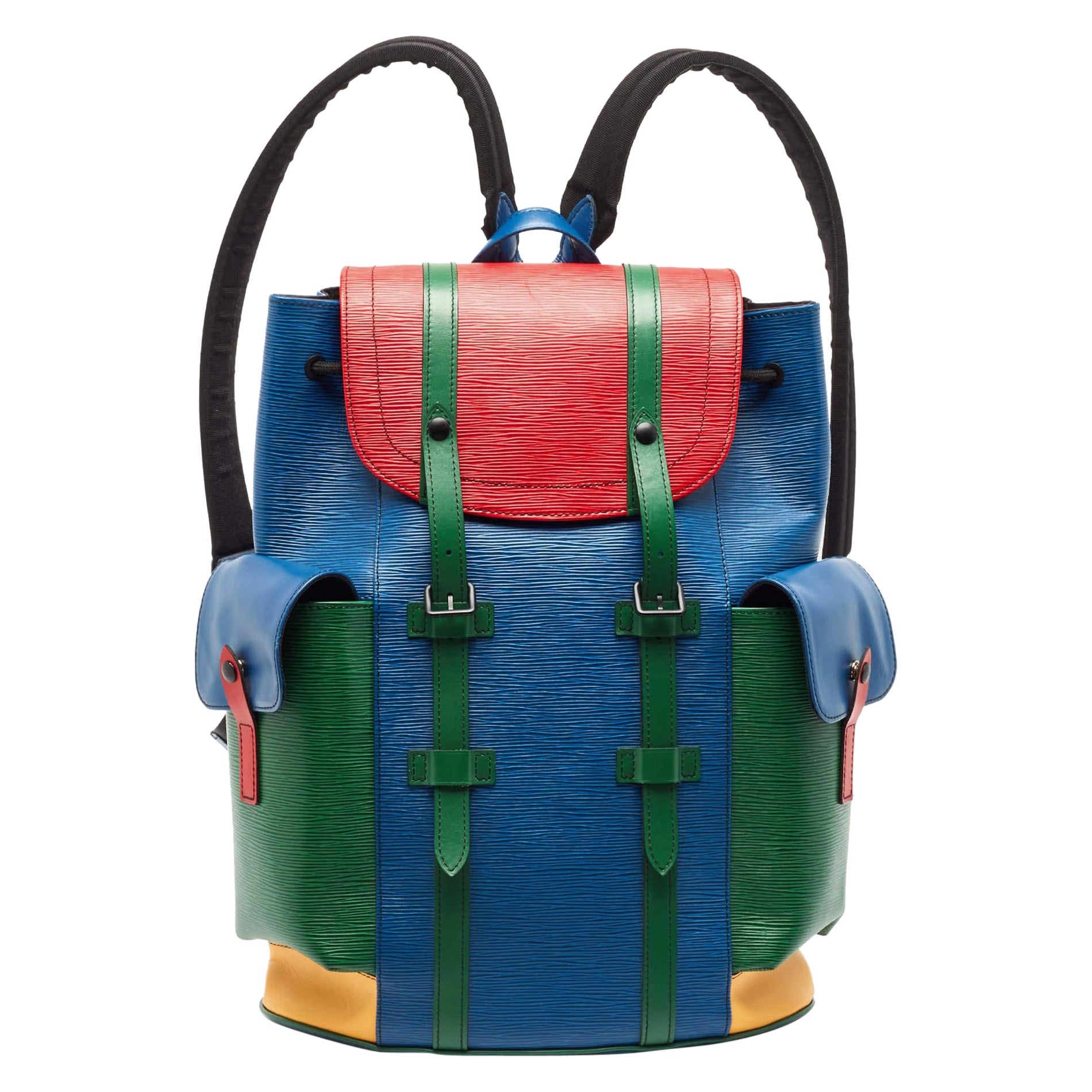 Louis Vuitton Multicolor Epi Leather Christopher MM Backpack For Sale