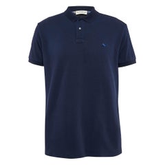 Etro - T-shirt polo en maille bleu marine XXL