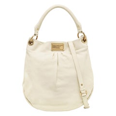 Marc by Marc Jacobs Hobo Classic Q Hillier de piel en blanco roto