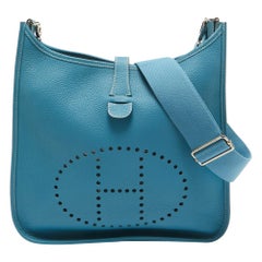Bolso Hermes Bleu Jean Togo Piel Evelyne III GM