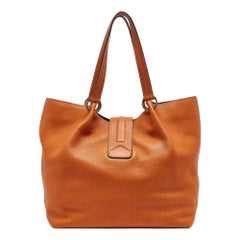 Tod's Orange Leather Flap Tote