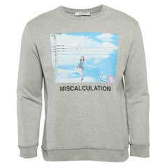 Valentino Graues Sweatshirt mit Musikalitätsdruck und Baumwolldruck XS