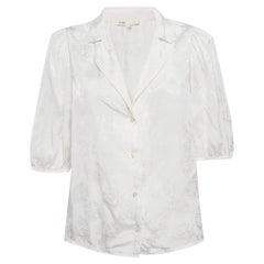 Maje Blanco Crudo Jungla Jacquard Satén Camisa M