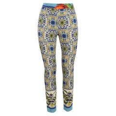 Dolce & Gabbana Multicolor Printed Crepe Trousers M