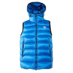 Used Moncler Blue Nylon Ray Padded Gilet M
