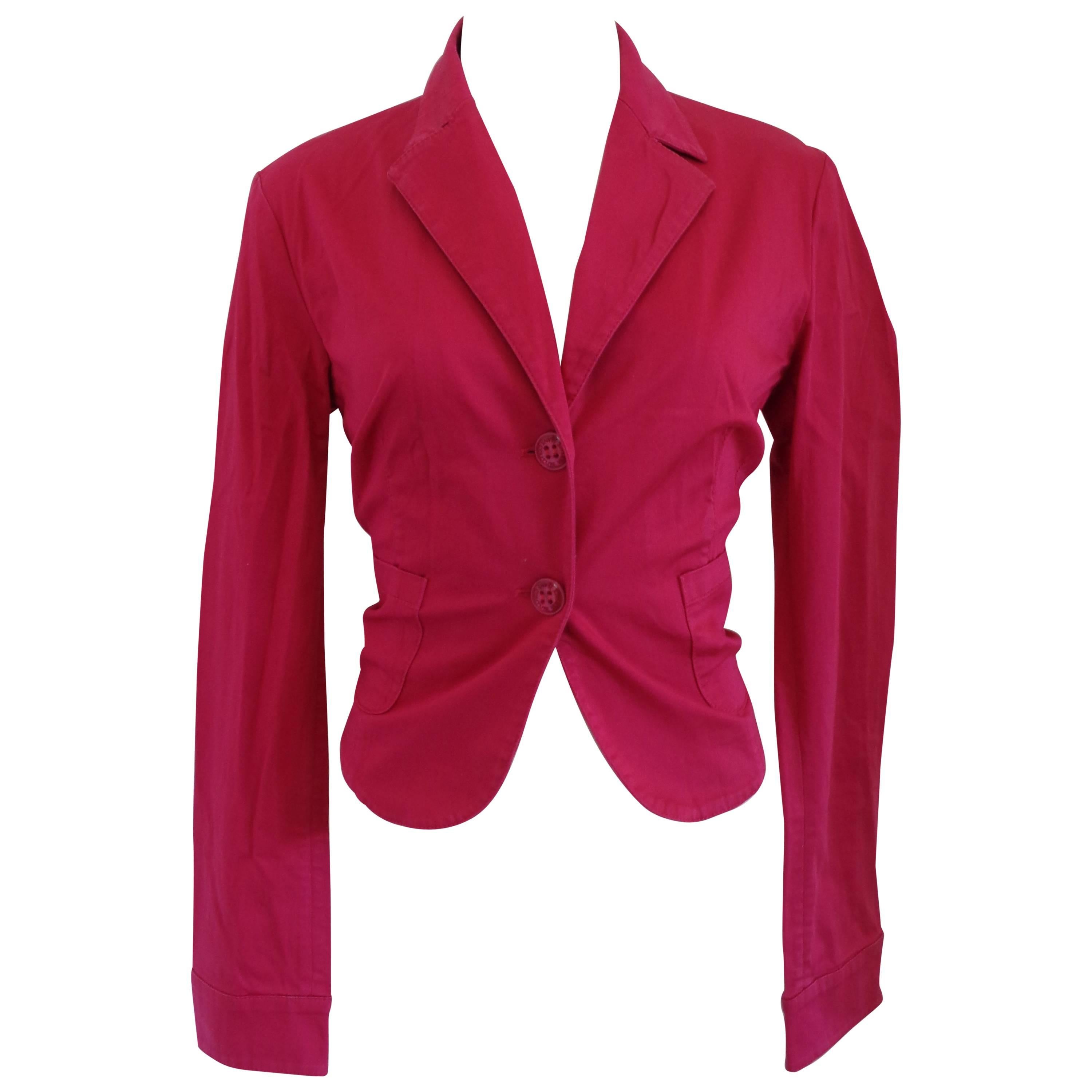 Versace Jeans Couture Fucsia Cotton Jacket For Sale