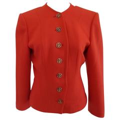 Yves Saint Laurent Variatio Red Wool Jacket 10
