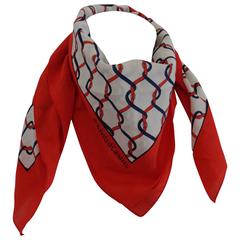 Roberta di Camerino Red white Blu silk Scarf 11