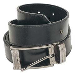 Burberry Black Glossy Leather Buckle Belt 120CM