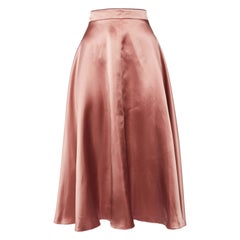 Roksanda Pink Silk Satin Midi Skirt L