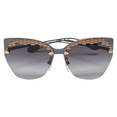 Bvlgari Black/Gold Gradient 6107 Irregular Cat Eye Sunglasses