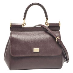 Dolce & Gabbana Borsa piccola Miss Sicily in pelle viola con manico superiore