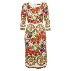 Dolce & Gabbana Multicolor Printed Crepe Sheath Dress XS
