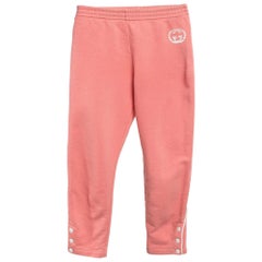Gucci Pink Logo Print Cotton Knit Trackpants 6 Yrs