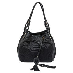 Montblanc Borsa con coulisse Starisma Dalila in nylon e pelle nera