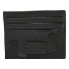 Tarjetero de Piel y Lienzo Camuflaje Negro Valentino