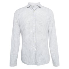 Prada - Chemise boutonnée en coton imprimé étoiles bleues XL