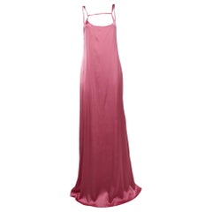 Jacquemus La Robe Stretch Satin Open-Back Mentalo Maxi Dress L