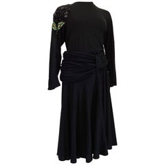Salvatore Ferragamo Black Embellished sequins Dress