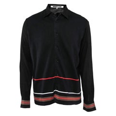 McQ by Alexander McQueen Camisa de punto de algodón azul marino/negro L