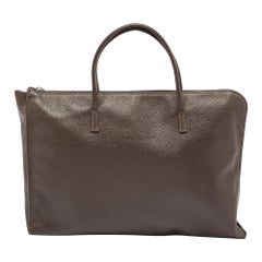 Longchamp Dark Brown Leather Small Le Foulonne Briefcase