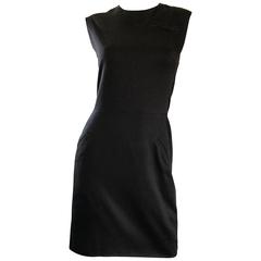1990s Stephen Sprouse Vintage 90s Classic Cotton Little Black Dress Size Medium 1