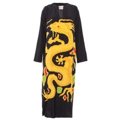 Valentino Multicolor Dragon Print Crepe de Chine Silk Midi Dress M