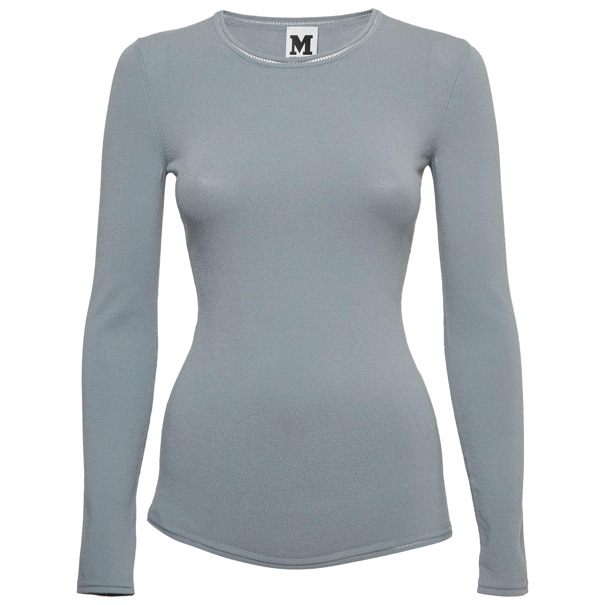 M Missoni Grey Stretch Knit Long Sleeve Sweatshirt L