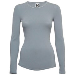 M Missoni Grey Stretch Knit Long Sleeve Sweatshirt L
