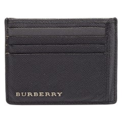 Burberry Kartenetui aus schwarzem/grauem Leder