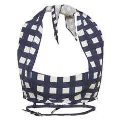 Jacquemus Blue Gingham Silk Blend Le Haut Limao Crop Top S