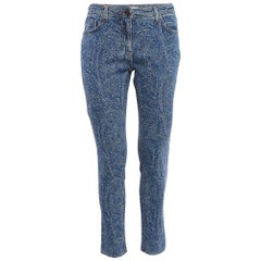 Etro Jean skinny denim bleu à motif cachemire taille 31"
