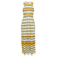Sandro Yellow Julie Stripe Pointelle Knit Tank Dress M