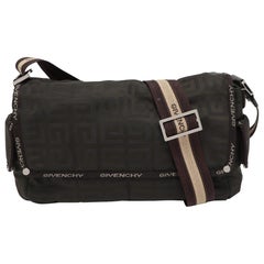 Givenchy Olive Green Signature Nylon Flap Crossbody Bag