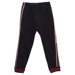 Gucci - Pantaloni da ginnastica con dettaglio a nastro in cotone blu navy con logo - 6 anni