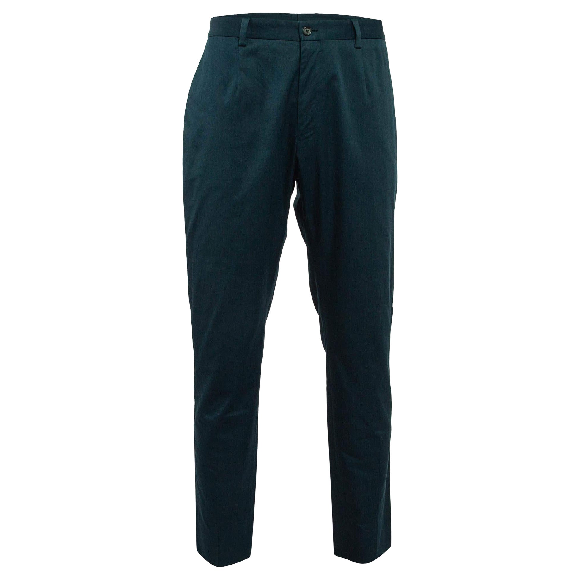 Pantalon de tailleur Dolce & Gabbana en coton vert XXXL