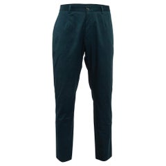Dolce & Gabbana Green Cotton Formal Trousers XXXL