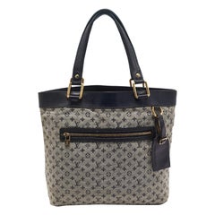 Louis Vuitton Navy Blue Monogram Mini Lin Canvas Lucille GM Bag